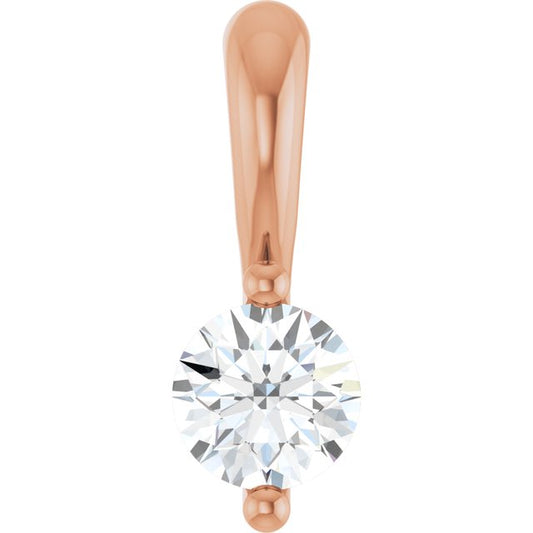 14K Rose 1/10 CT Lab-Grown Diamond Pendant