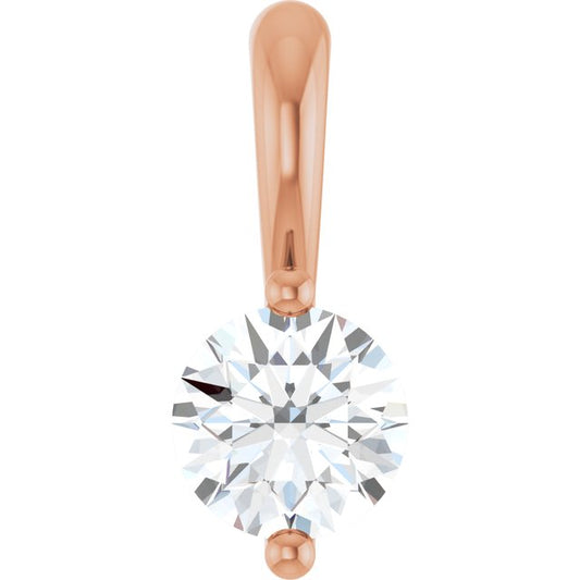 14K Rose 1/5 CT Natural Diamond Pendant