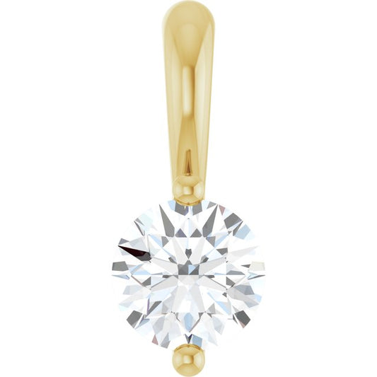 14K Yellow 1/4 CT Lab-Grown Diamond Pendant