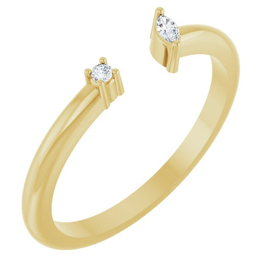 14K Yellow .04 CTW Natural Diamond Negative Space Ring