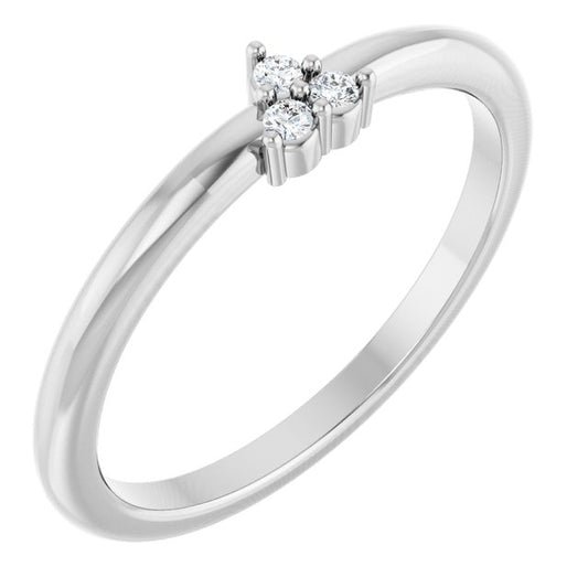 Platinum .04 CTW Natural Diamond Cluster Ring