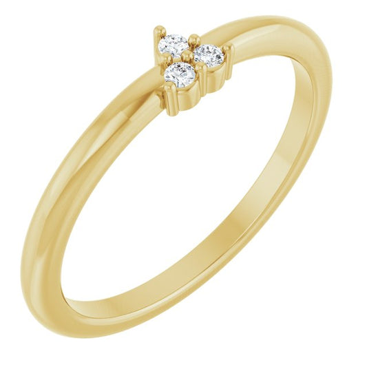 14K Yellow .04 CTW Natural Diamond Cluster Ring