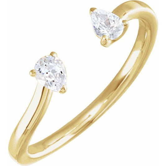 14K Yellow 1/5 CTW Lab-Grown Diamond Two-Stone Ring