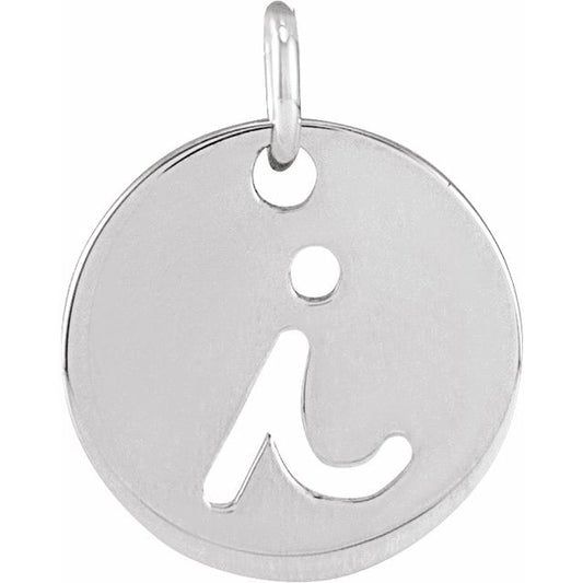 Sterling Silver Script Initial I Pendant