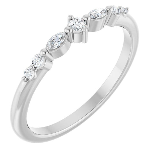 Platinum 1/8 CTW Natural Diamond Stackable Ring