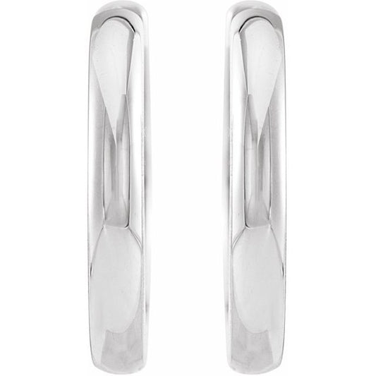 Platinum 17 mm Hinged Hoop Earrings