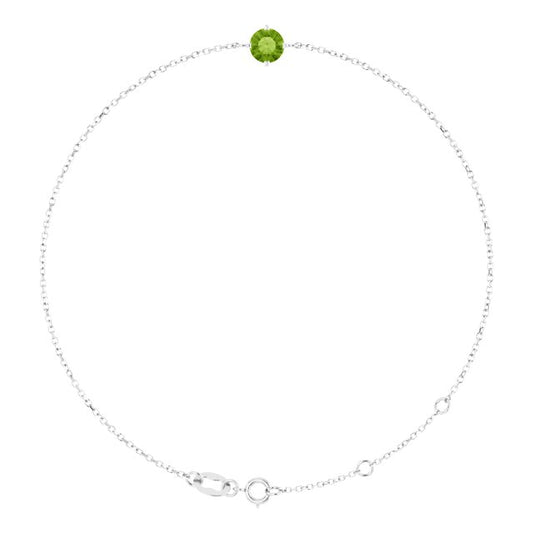 Platinum 5 mm Natural Peridot 6 1/2-7 1/2