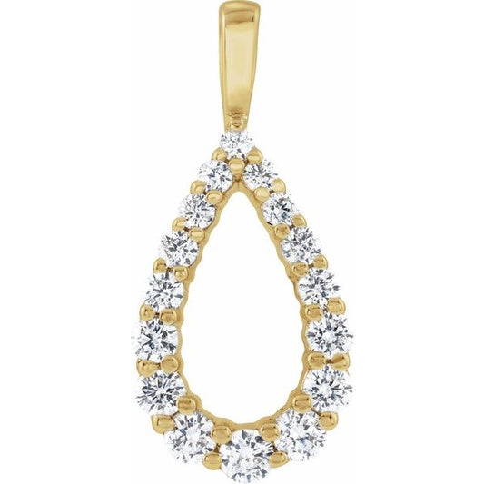 14K Yellow 1/3 CTW Lab-Grown Diamond Pendant