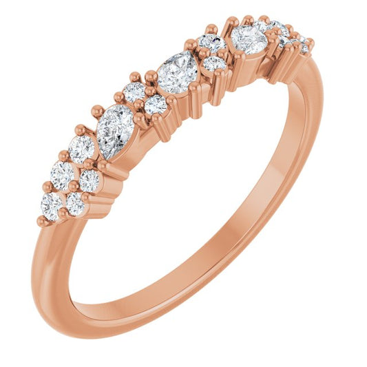 14K Rose 1/4 CTW Natural Diamond Anniversary Band