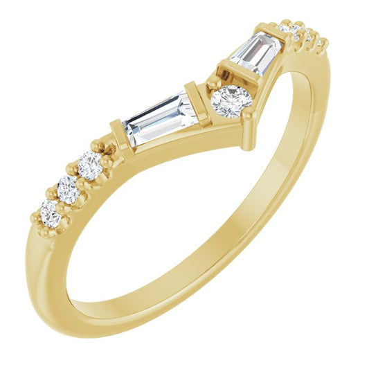 14K Yellow 1/4 CTW Natural Diamond Contour Band