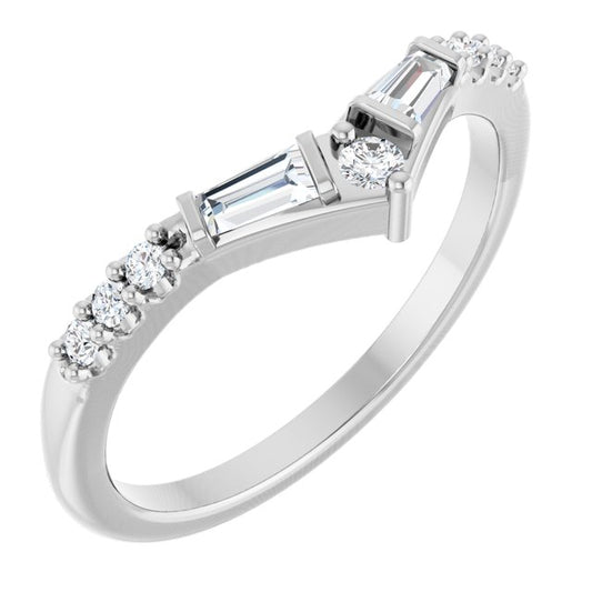 Platinum 1/4 CTW Lab-Grown Diamond Contour Band