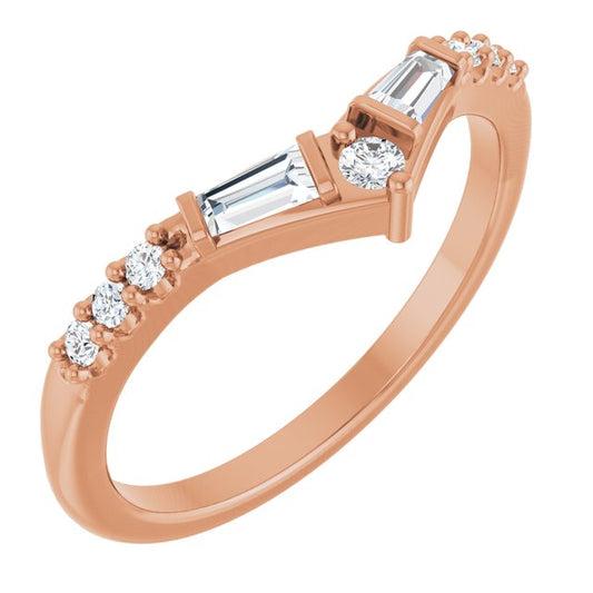 14K Rose 1/4 CTW Lab-Grown Diamond Contour Band