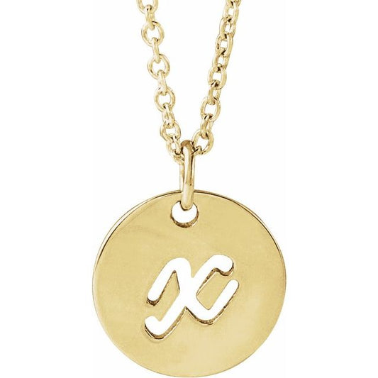 14K Yellow Script Initial X 16-18