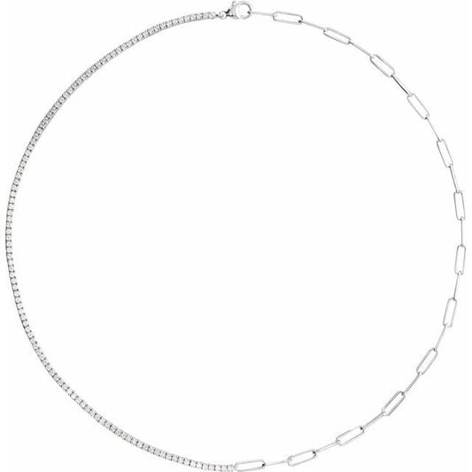 HALF TENNIS NECKLACE