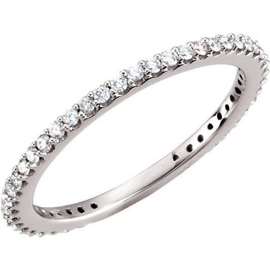 14K White 1/3 CTW Natural Diamond Stackable Ring