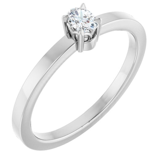 Platinum 1/6 CT Natural Diamond Ring