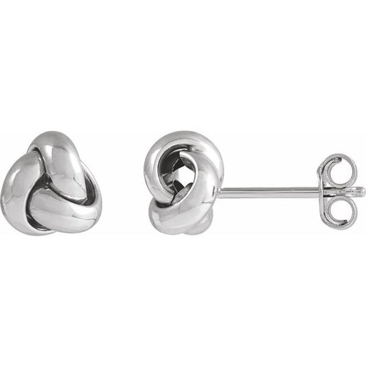 Sterling Silver 6 mm Knot Earrings