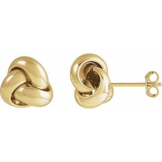 14K Yellow 9 mm Knot Earrings