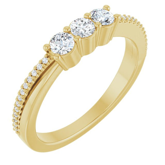 14K Yellow 1/3 CTW Lab-Grown Diamond Anniversary Band