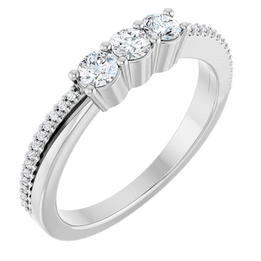 14K White 1/3 CTW Natural Diamond Anniversary Band