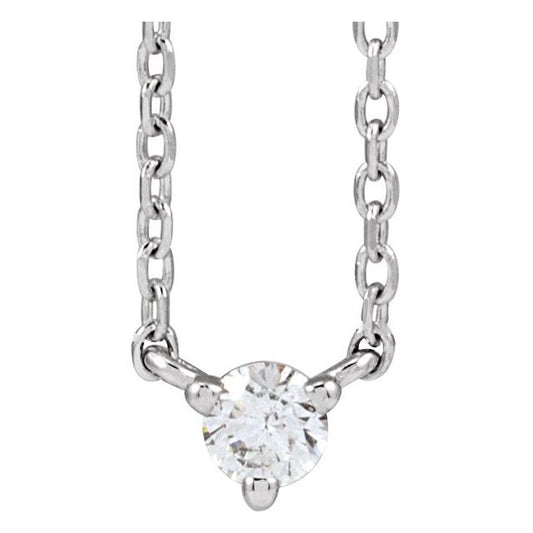 Platinum .06 CT Natural Diamond 3-Prong 18