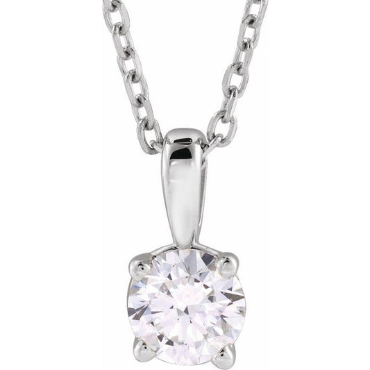 14K White 1 CT Lab-Grown Diamond 18