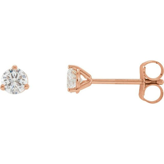 14K Rose 1/5 CTW Natural Diamond Stud Earrings