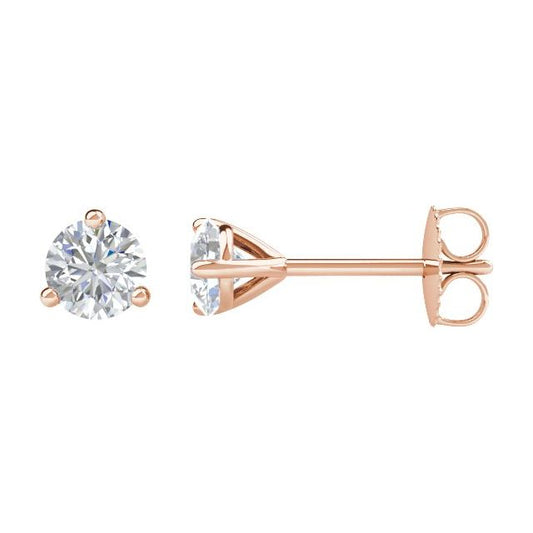 14K Rose 1/2 CTW Natural Diamond Stud Earrings