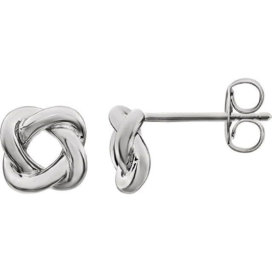 Sterling Silver 7x7 mm Knot Earrings