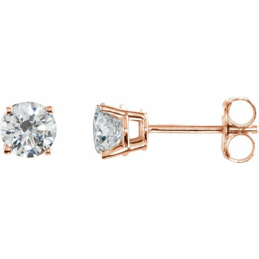 14K Rose 1/2 CTW Natural Diamond Stud Earrings