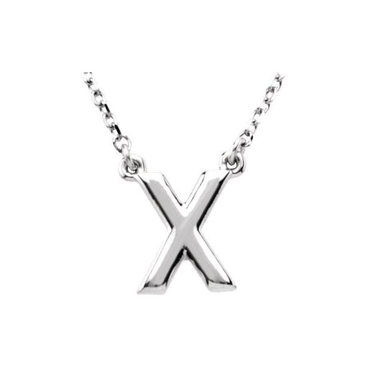 Sterling Silver Block Initial X 16