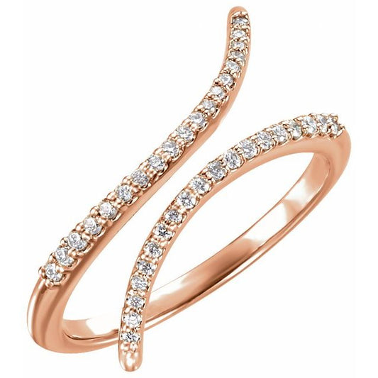 14K Rose 1/6 CTW Natural Diamond Ring