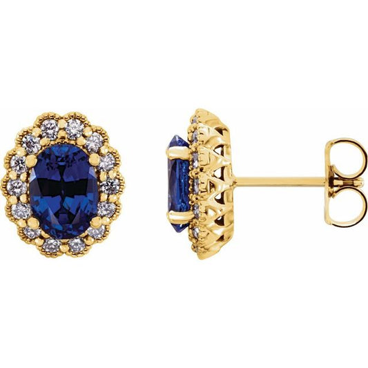 SAPPHIRE DIAMOND STUDS