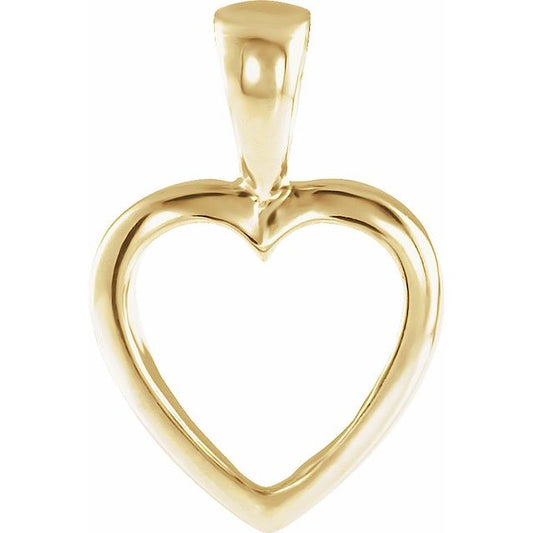 14K Yellow 15x10 mm Open Heart Pendant