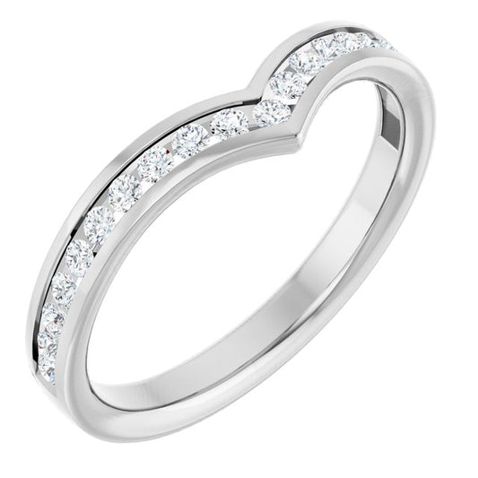 Platinum 1/4 CTW Natural Diamond Contour Band