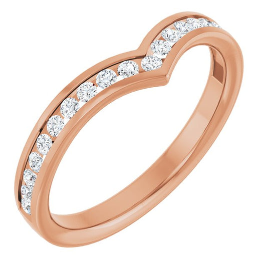 14K Rose 1/4 CTW Natural Diamond Contour Band