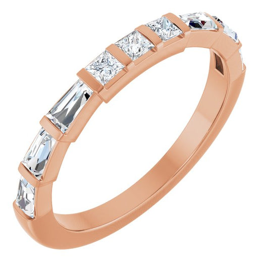 14K Rose 1/2 CTW Natural Diamond Anniversary Band