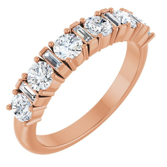 14K Rose 1 CTW Lab-Grown Diamond Anniversary Band