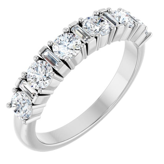 Platinum 1/2 CTW Natural Diamond Anniversary Band