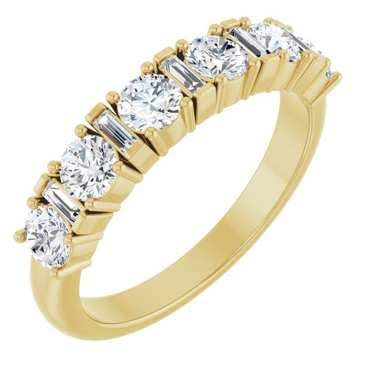 14K Yellow 1/2 CTW Natural Diamond Anniversary Band