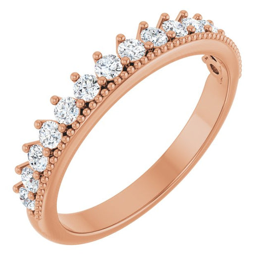 14K Rose 1/2 CTW Lab-Grown Diamond Anniversary Band