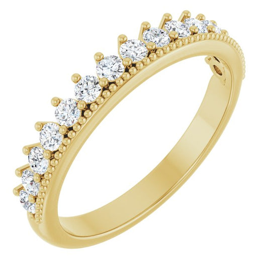 14K Yellow 3/8 CTW Natural Diamond Anniversary Band