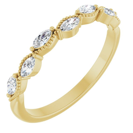 14K Yellow 1/3 CTW Lab-Grown Diamond Anniversary Band