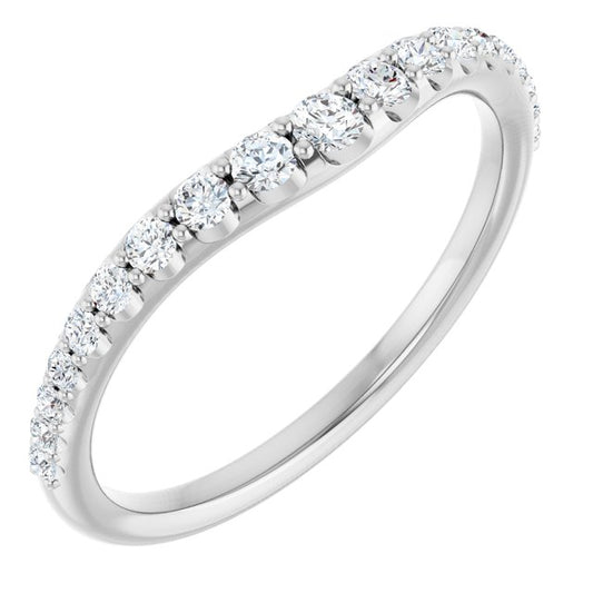 Platinum 1/3 CTW Natural Diamond Contour Band