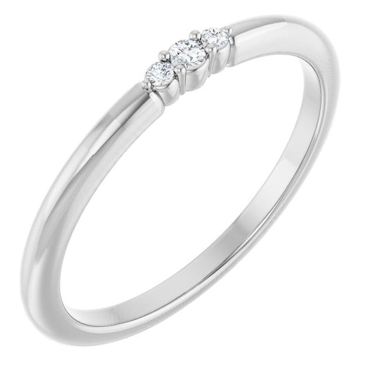 Sterling Silver .03 CTW Natural Diamond Stackable Ring