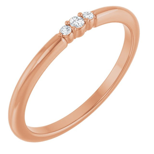 14K Rose .03 CTW Natural Diamond Stackable Ring