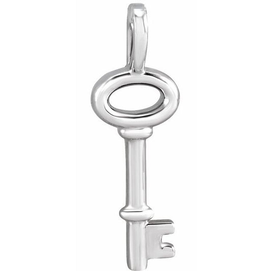 Sterling Silver 20x6.5 mm Key Pendant