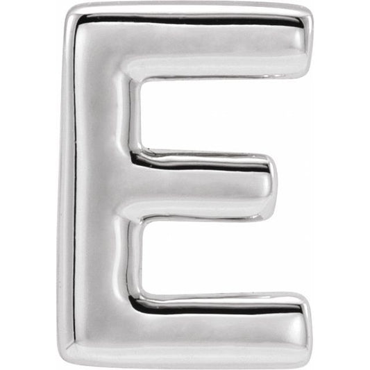 Sterling Silver Block Initial E Slide Pendant