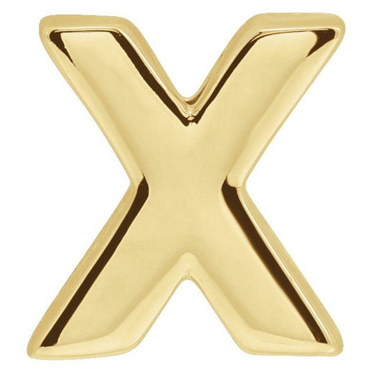 14K Yellow Block Initial X Slide Pendant