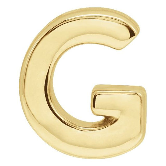 14K Yellow Block Initial G Slide Pendant